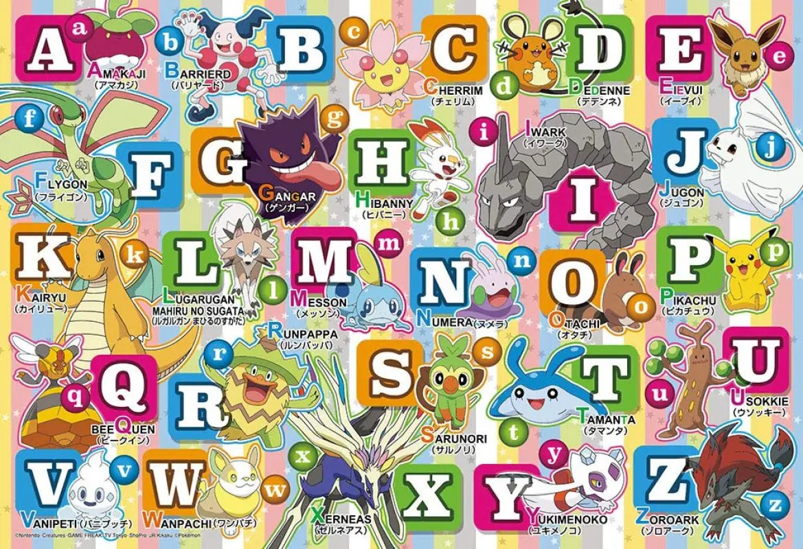Beverly 80-020 Jigsaw Puzzle Learning The Alphabet With Pokemon (80 L-Pieces) ABCs Puzzle - YOYO JAPAN