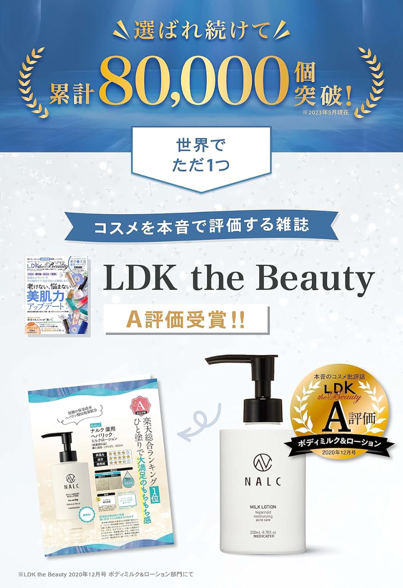 “NALC Heparin Milk Lotion size 200 mL and packaging details”