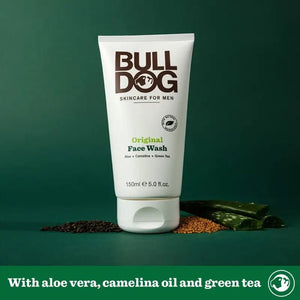 Bulldog Original Face Wash Aloe/Camelina/Green Tea Containing 150ml - Japanese Men's Facial Cleanser