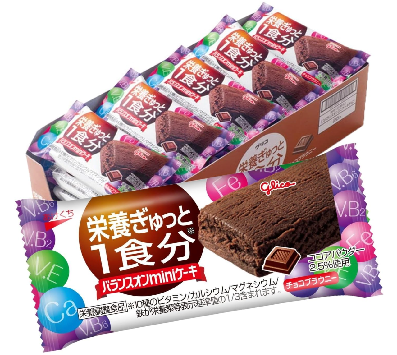 Ezaki Glico Balance-on Mini Cake Chocolate Brownie, 20 pieces - YOYO JAPAN