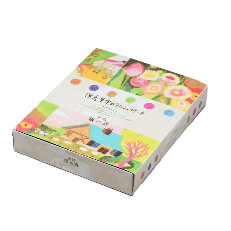 Ginnomori Natural Fruit Stick Cake 4 Flavor Assortment 8 Pieces, perfect for dessert or gifting