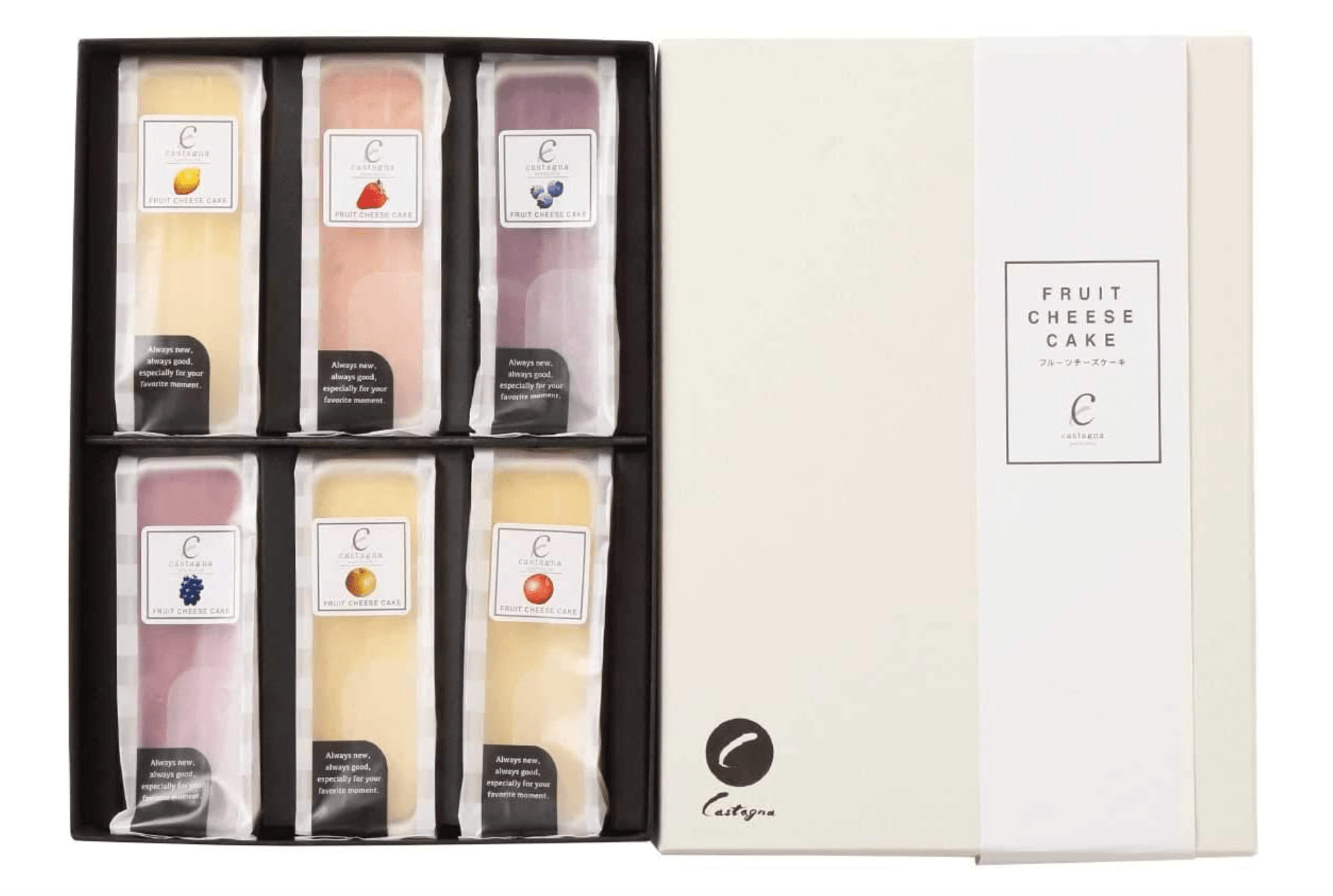 Hiroshima’s Fruits Fruit Cheesecake Box, assorted mini cakes, ideal for gifting and tea-time treats