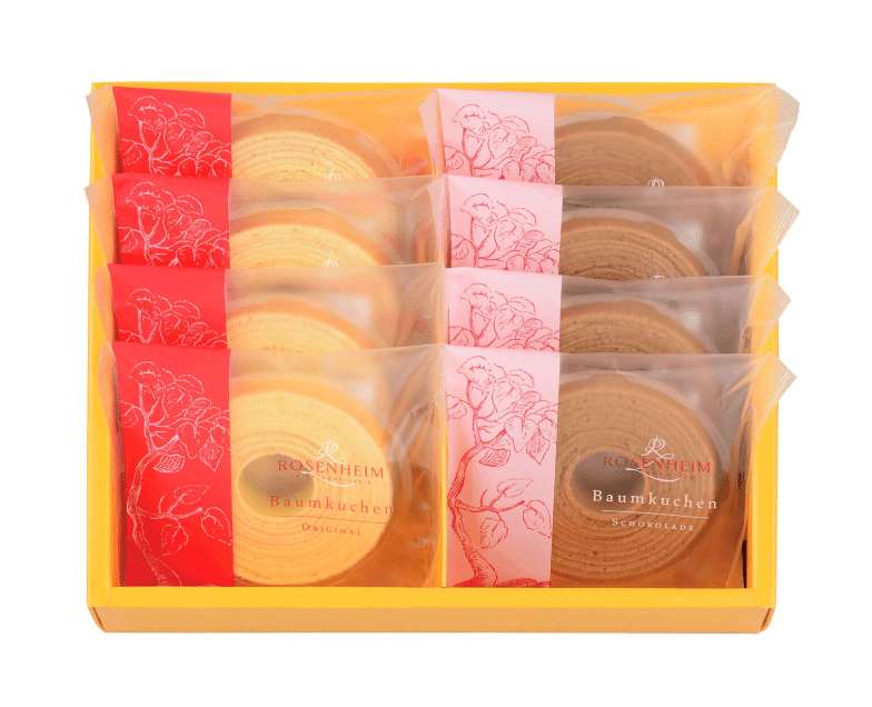 Peacetrc Baumkuchen Soft Layered Cake Set 8 Pieces, soft texture, ideal for tea-time enjoyment