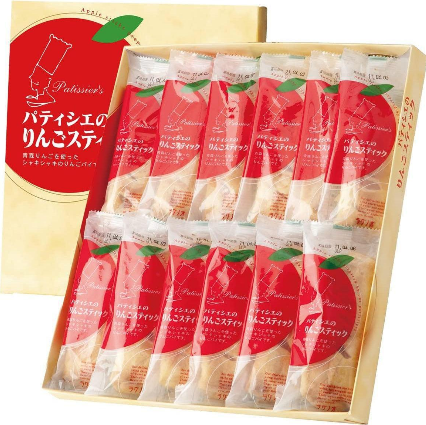 Ragueneau Patissier’s Ringo Stick Aomori Apple Pie Sticks 12 Pieces, authentic Aomori apple flavor, perfect for tea time