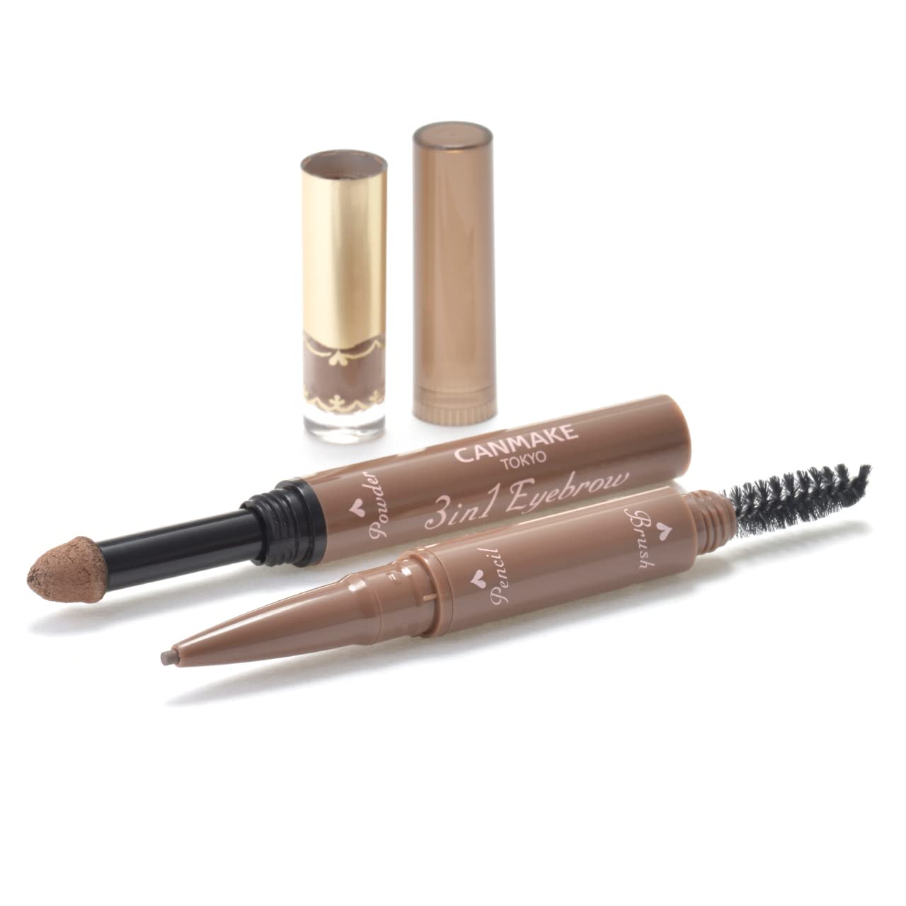 Canmake 3in1 Eyebrow Pencil in Ash Brown 0.57g Single Unit