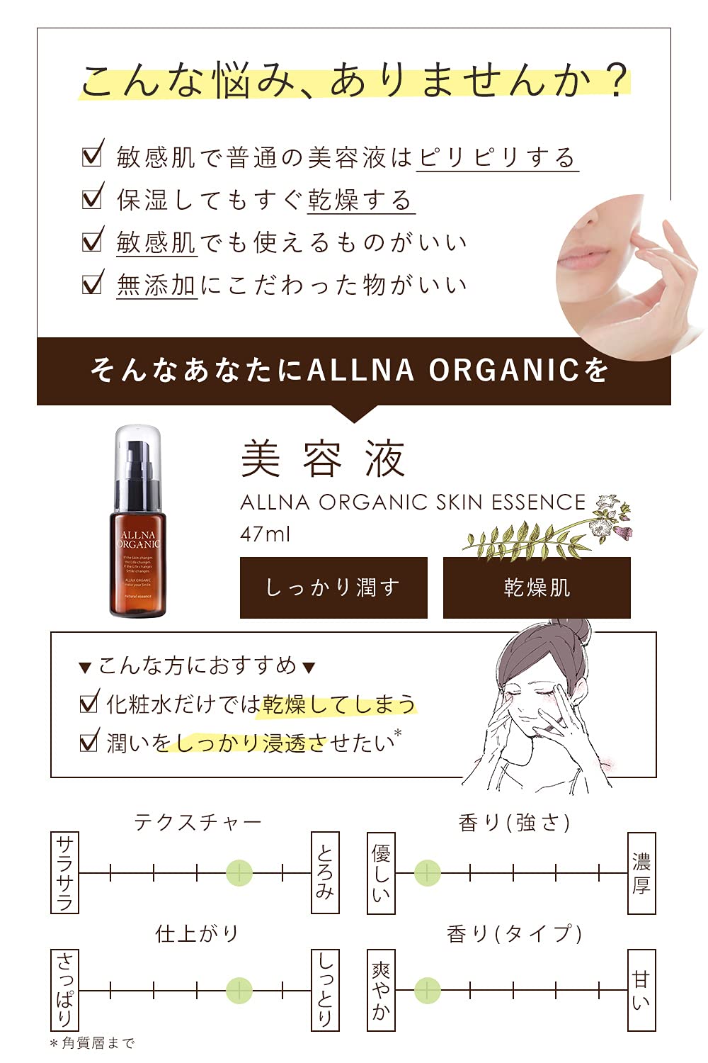 Allna Organic Natural Essence For Spot Treatment 47ml - Japanese Facial Essence