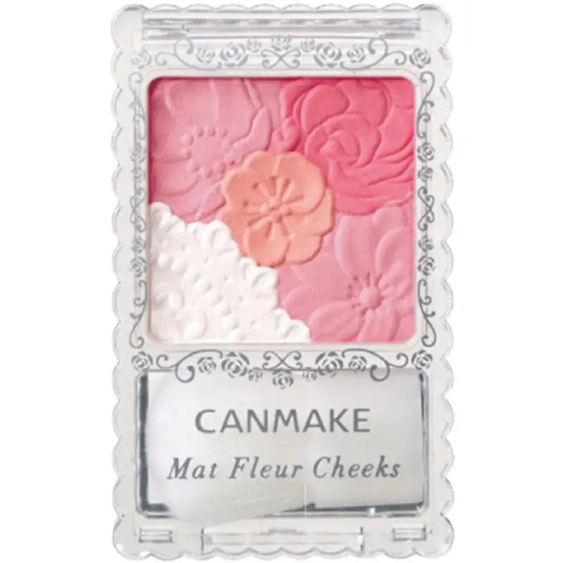 Canmake Mat Fleur Cheeks Blush Palette With Soft Brush Applicator (6.3g) - YOYO JAPAN