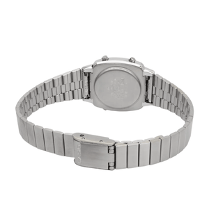 Casio LA670 Series Women's Digital Wristwatch, Silver x Gray LA670WA - 7DF
