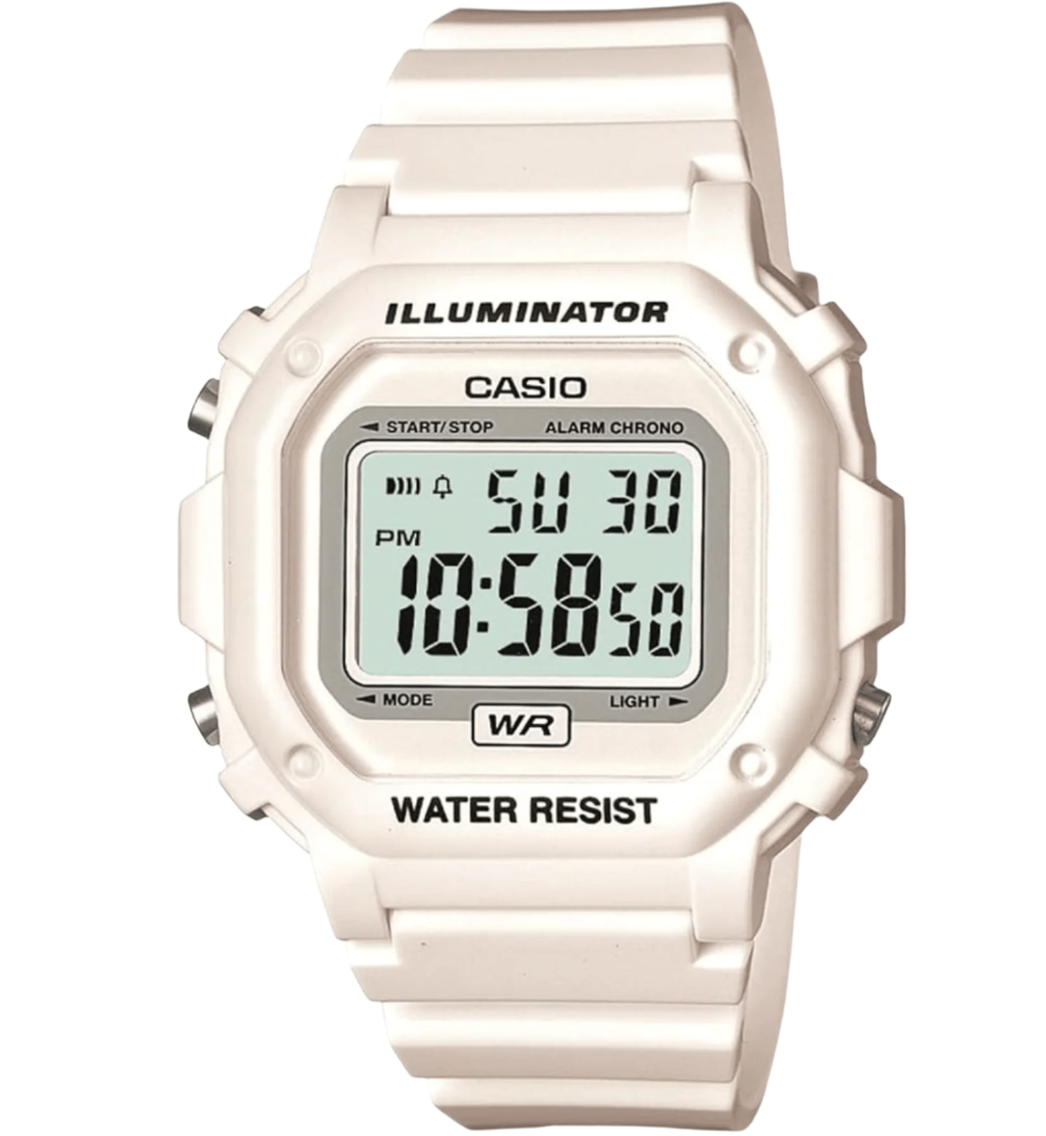 CASIO Men's Wristwatch F - 108WHC - 7BJF Standard Digital Display White x white