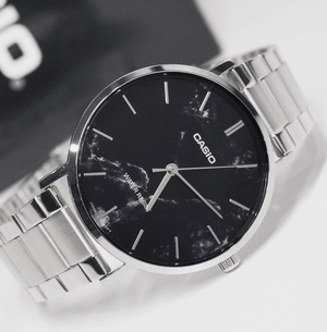 Casio Series Quartz Men's Watch, Black Marble MTP - VT01DM - 1A