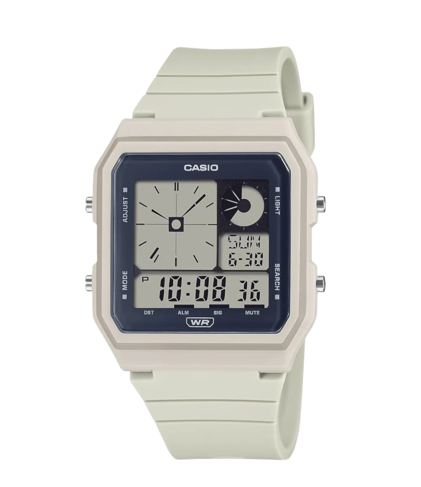 Casio Standard Digital Wristwatch, Unisex, Ivory LF - 20W - 8A, Bracelet Type