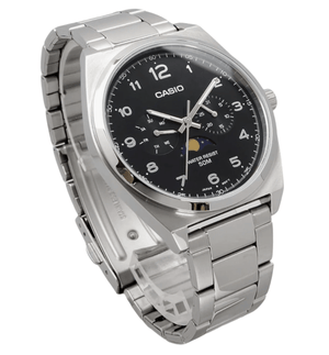 CASIO Standard Moon Phase Analog Men's Watch MTP - M300D - 1AV Metal Band Black Overseas Model