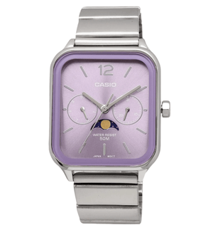 CASIO Standard Moon Phase Analog Men's Watch MTP - M305D - 6AV Metal Band Lilac Overseas Model