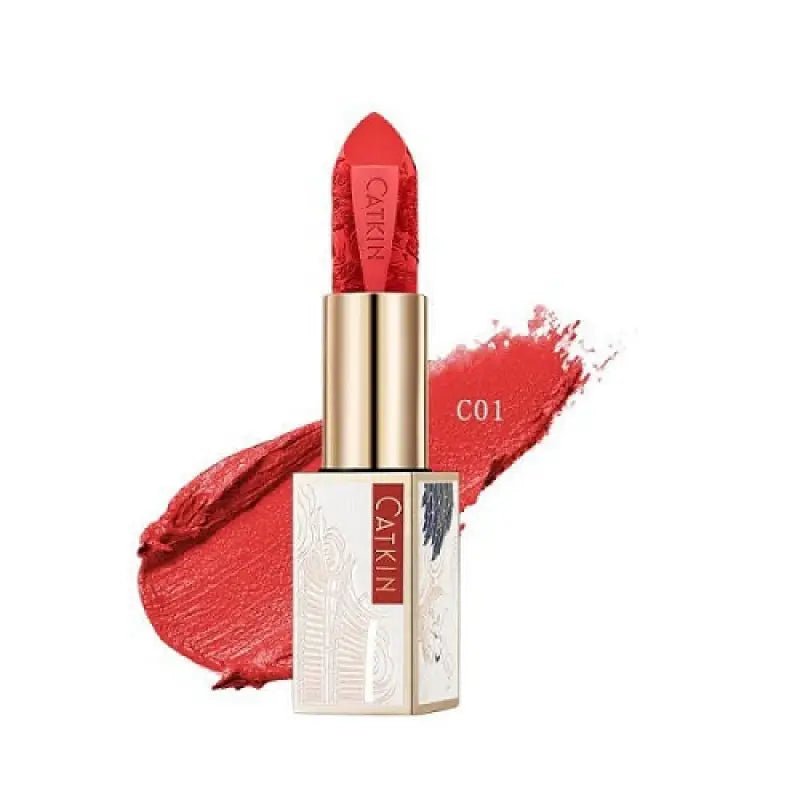 Catkin Love Letter Engraving Lipstick C01 Far My Heart - Japanese Red Lipstick