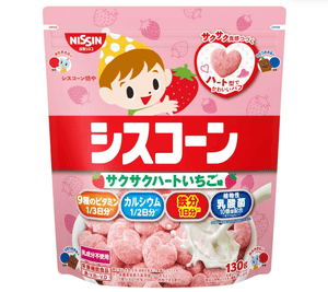 Omi Japan Breakfast Cereal Strawberry Flavor 130g, light and crispy, ideal for quick morning meals