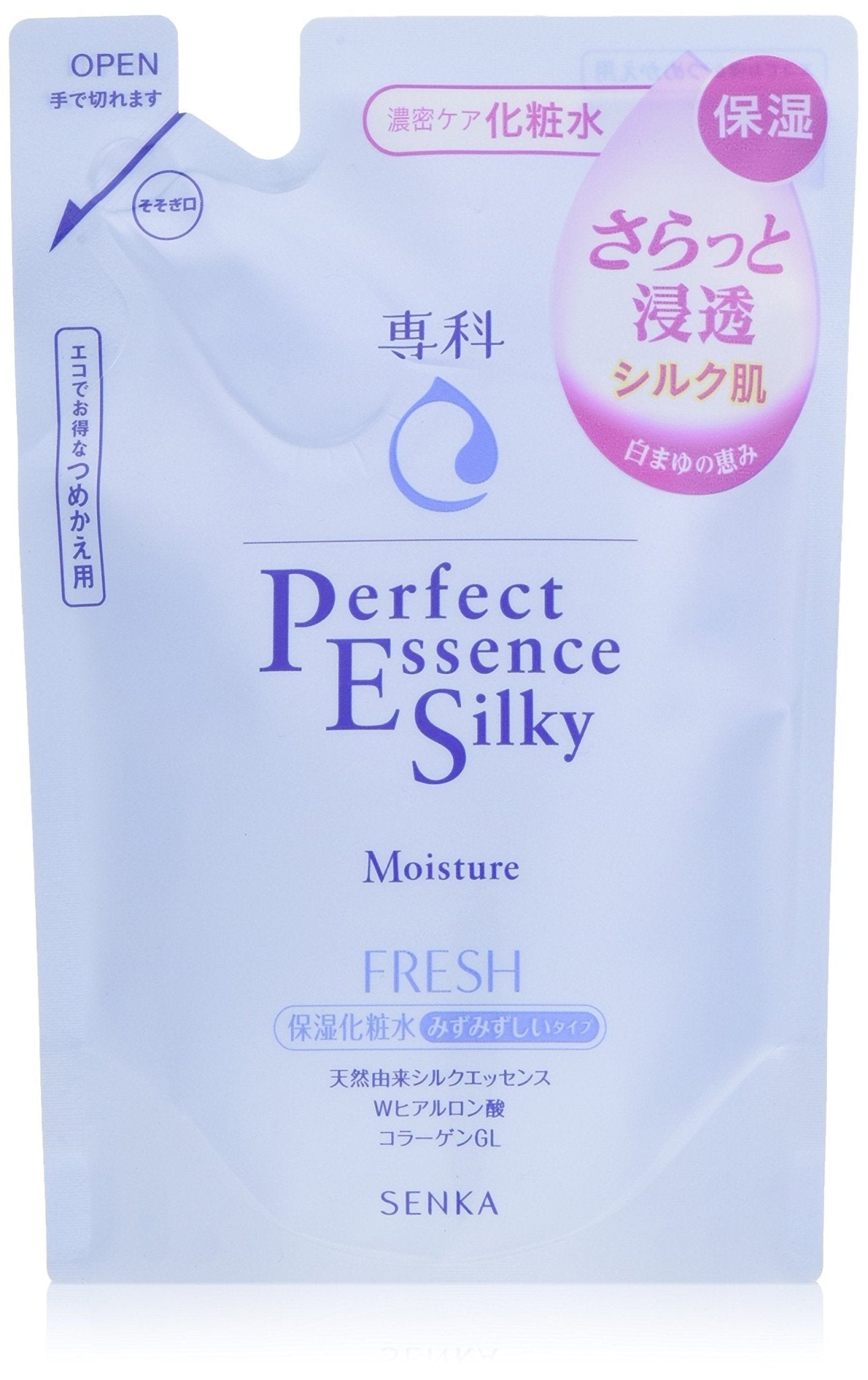 Special Course Senka Perfect Essence Silky Moisture Fresh Refill Moisturizing Lotion 180Ml Japan