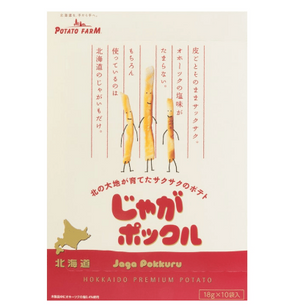 10 Packs Jaga Pokkuru Potato Sticks with natural potato taste, offering simple snack moments