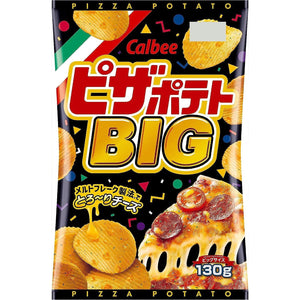 Calbee Pizza Potato Chips Big Bag 130g, rich cheese flavor, ideal for snack lovers