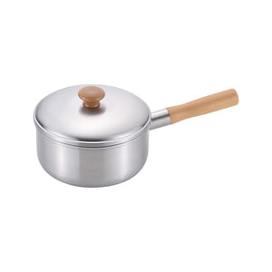 Chitose Stylish Wooden - Handle Saucepan With Lid (IH Compatible) 2.2L