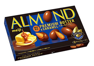 Meiji Almond Premium Butter Caramel 5 pcs, rich caramel flavor, ideal for everyday snacking