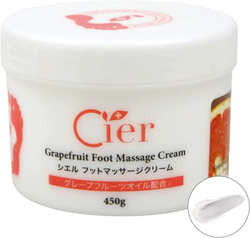 Cier Foot Massage Cream Grapefruit (450 g) Foot Cream Heel Cream - YOYO JAPAN