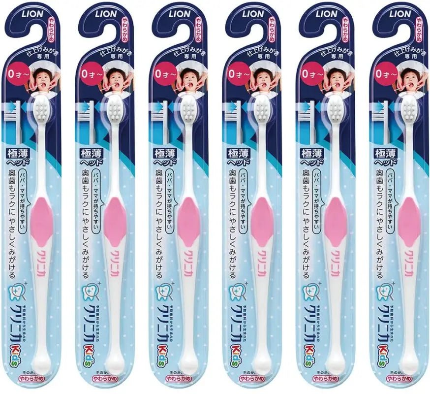 Clinica Kid's Toothbrush for Finishing Pack of 6 (Pink) - YOYO JAPAN