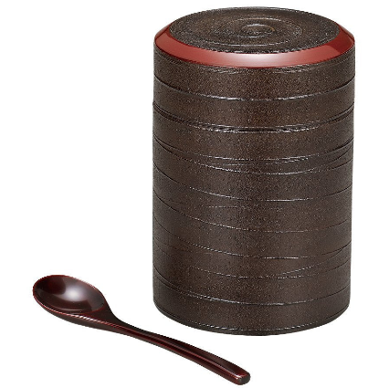 Isuke Wooden Coffee Box and Spoon Set, Japanese lacquer craftsmanship, great for daily coffee use