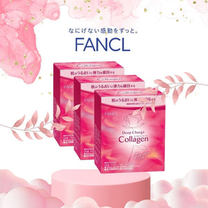 FANCL Deep Charge Collagen Powder in 90 Days Set of 3, vitamin C, perfect for daily skincare