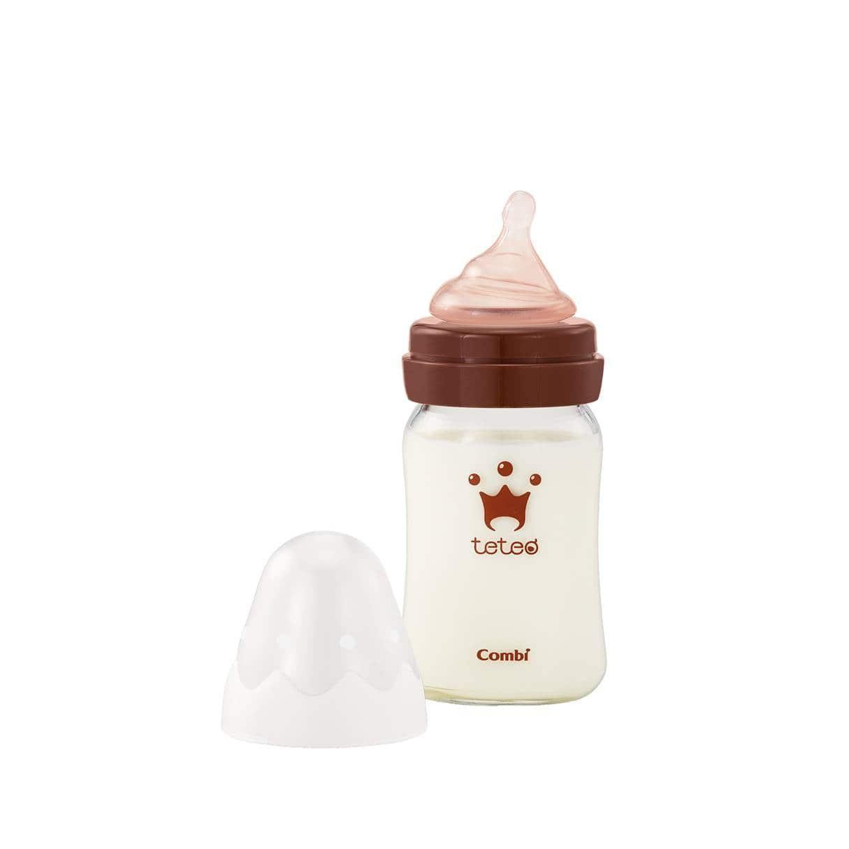 Combi Teteo Baby Bottle Breastfeeding Shaped Glass Bottle 160ml