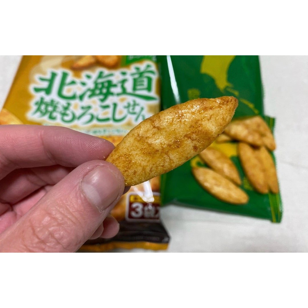 Befco Roasted Hokkaido Corn Flavor Senbei Rice Crackers 51g perfect for tea time or sharing