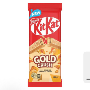 KitKat Gold Crush Chocolate Bar 45 g, smooth golden exterior, perfect for a boujee moment