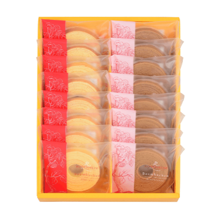 16-piece Baumkuchen assortment, individually wrapped, perfect for sharing or gifting