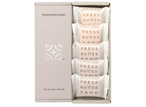 Press Butter Sand Butter Sandwich Cookies Plain 5 Pieces, crisp cookie with creamy filling, ideal for gifting