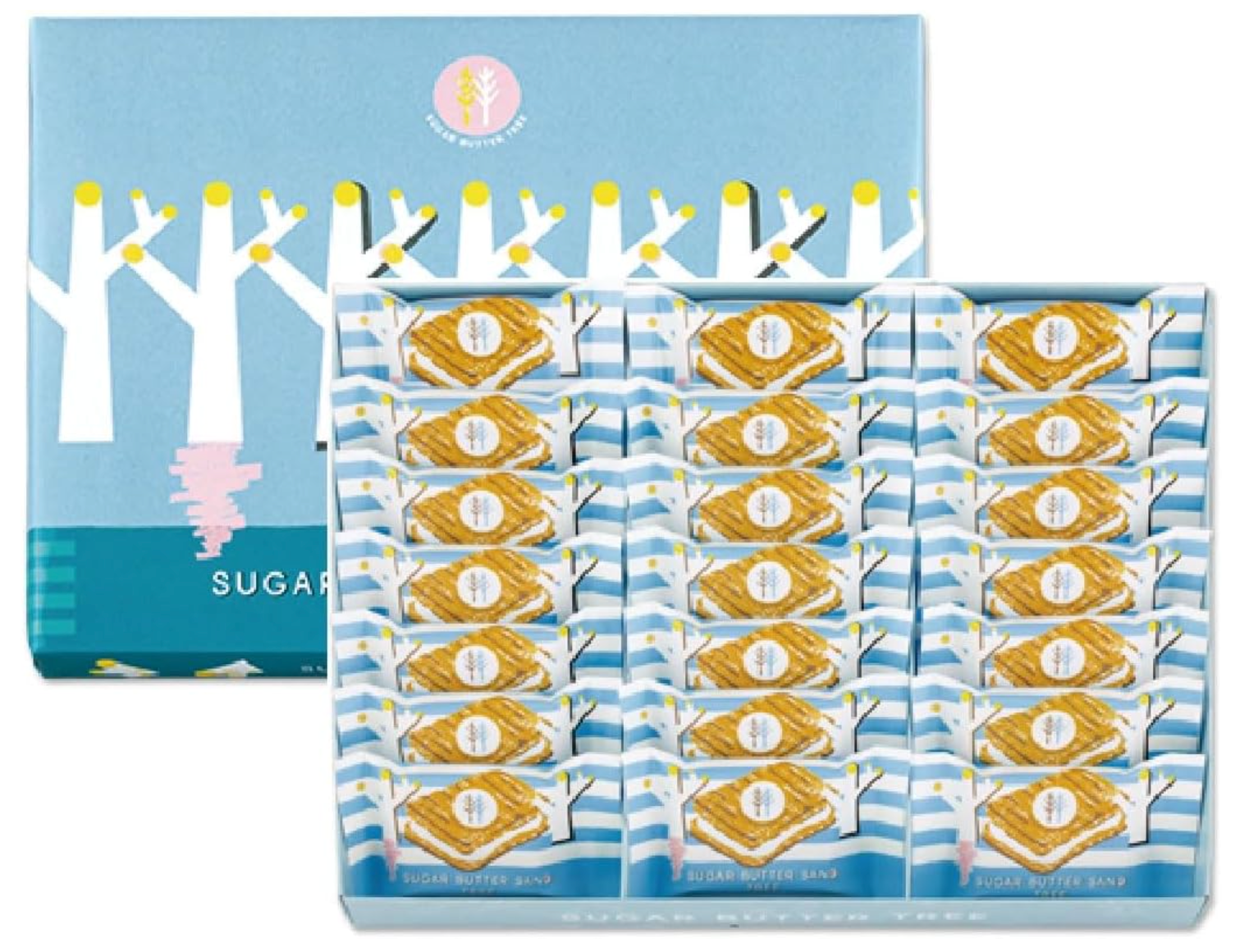 Sugar Butter Tree Signature Sandwich Cookies, 21 Pieces, crispy butter layers with chocolate filling, ideal for tea time.
