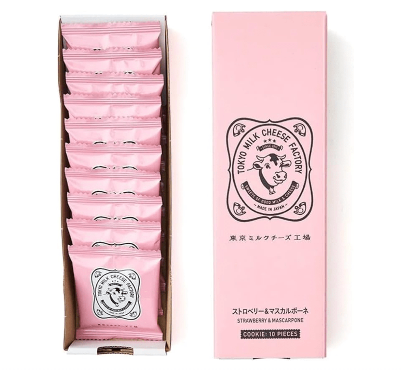 Tokyo Milk Cheese Factory Strawberry & Mascarpone Cookies 10 Sheets, winter edition, ideal for seasonal gifting