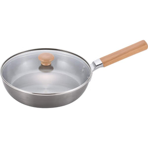 Chitose Induction Iron Frying Pan With Glass Lid 24cm, durable cookware ideal for everyday cooking