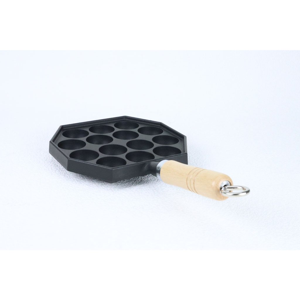 14-ball Iwachu Cast Iron Takoyaki Pan, induction-compatible, designed for home chefs
