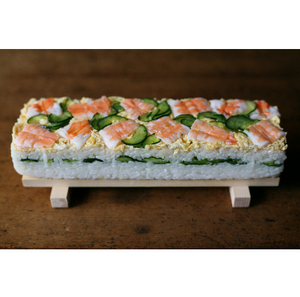 Kiya Hinoki Cypress Oshizushi Pressed Sushi Mold with detachable press, perfect for Japanese-style cooking