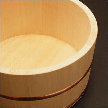 Handmade Umezawa Hinoki Bath Bucket, Japanese cypress, designed for home bath rituals.
