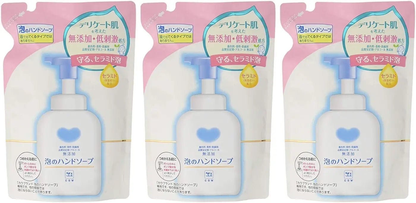 Cow Brand Additive-Free Foam Hand Soap Refill (320 ml) x 3 - YOYO JAPAN