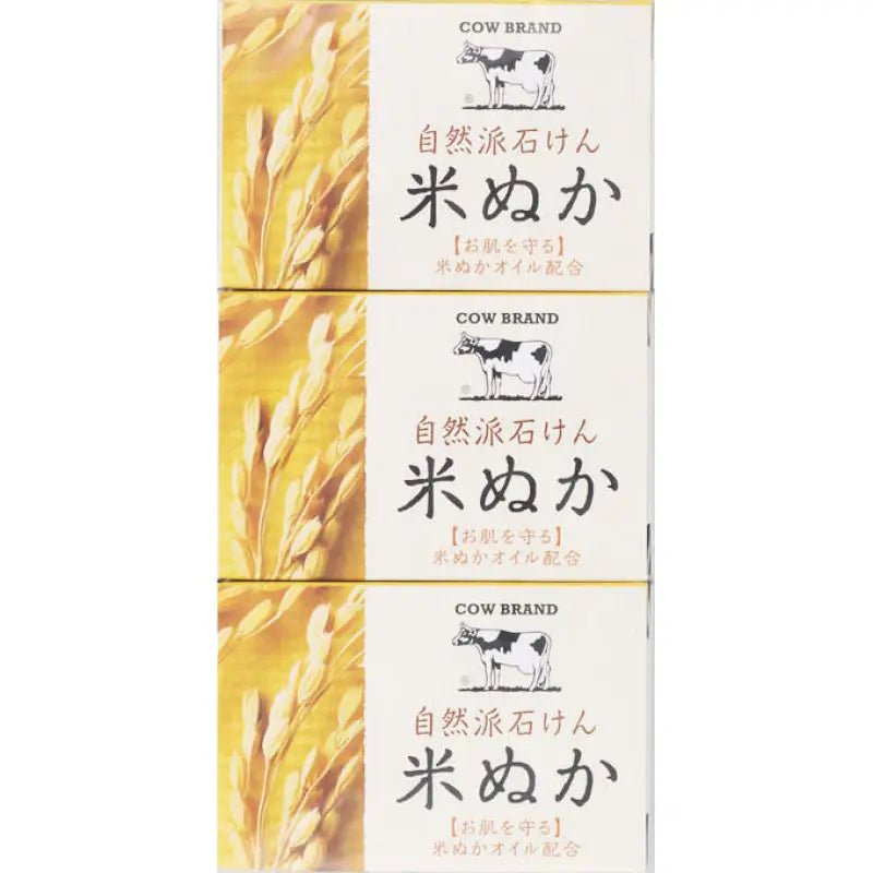 Cow Brand Naturalist Natural Rice Bran Soap 100g 3 - pack