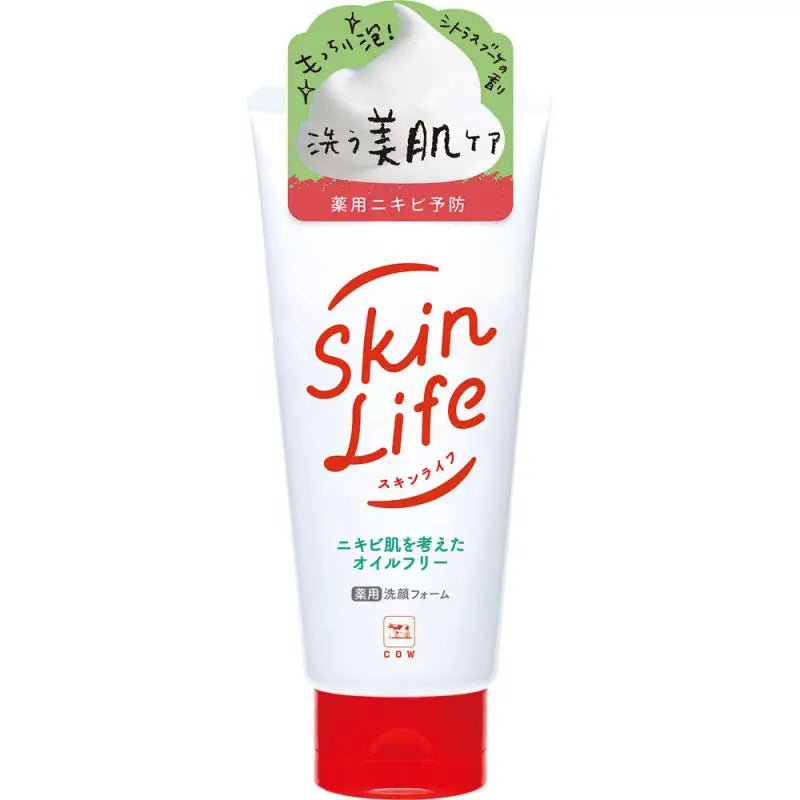 Cow Skin Life Medicated Acne Care Face Wash Foam 130g - Anti-Acne Cleansing Foam - YOYO JAPAN