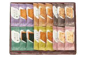 Chuoken Senbei Rice Sound 40 Pieces, crispy assorted crackers, ideal for daily snacking and tea-time moments