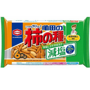 164g Kameda Kakinotane Low-Sodium Rice Crackers Mix, offering balanced flavor and reduced sodium