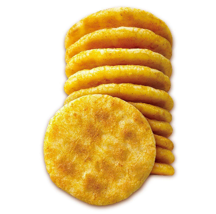 15-piece Kameda Karesen Curry Senbei Rice Crackers with aromatic curry flavor, offering satisfying crunch for snack enthusiasts