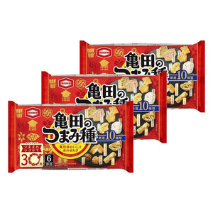 120g Kameda Tsumami Dane Senbei Cracker Assortment Pack of 3, featuring soy sauce and seaweed flavors