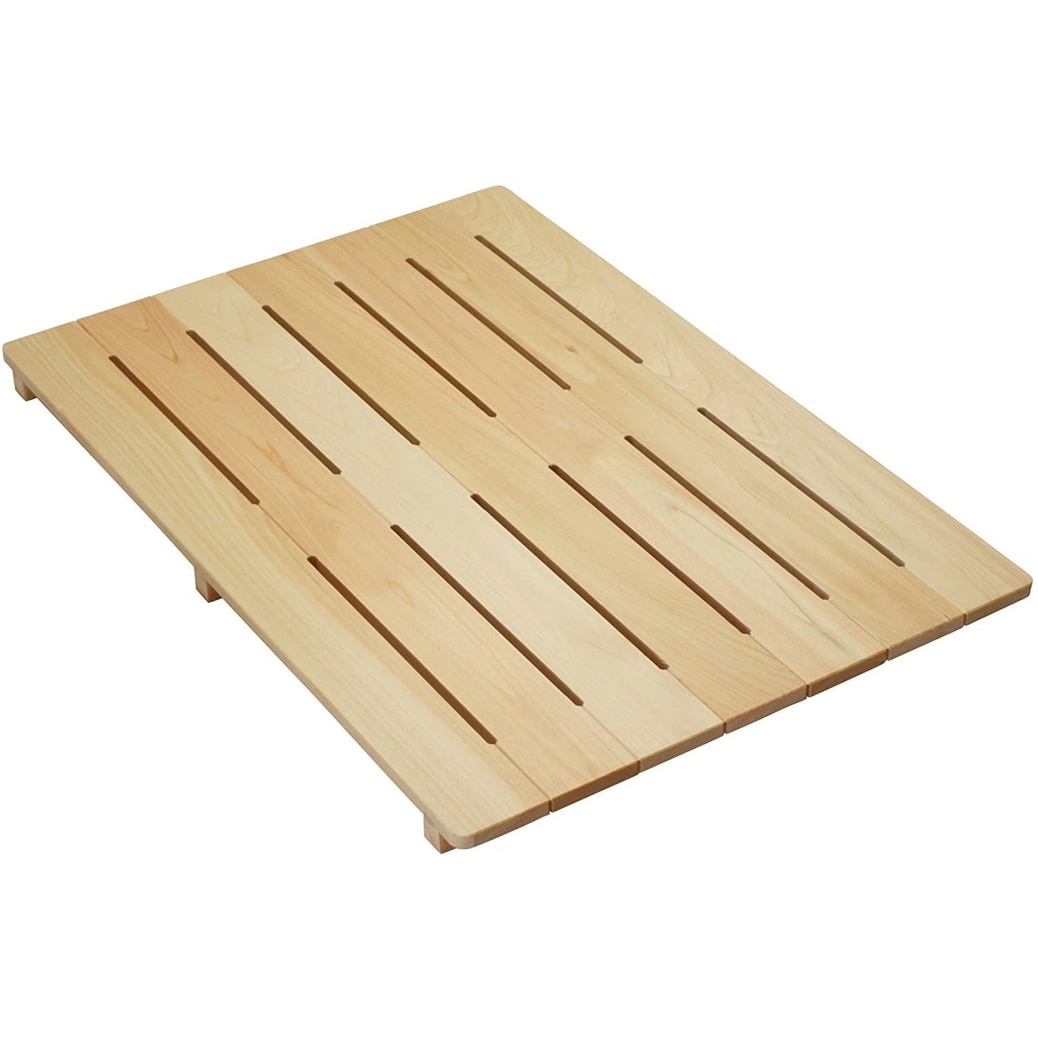 Umezawa Wooden Sunoko Hinoki Bath Mat 55×40cm, slatted cypress design, ideal for bathroom use