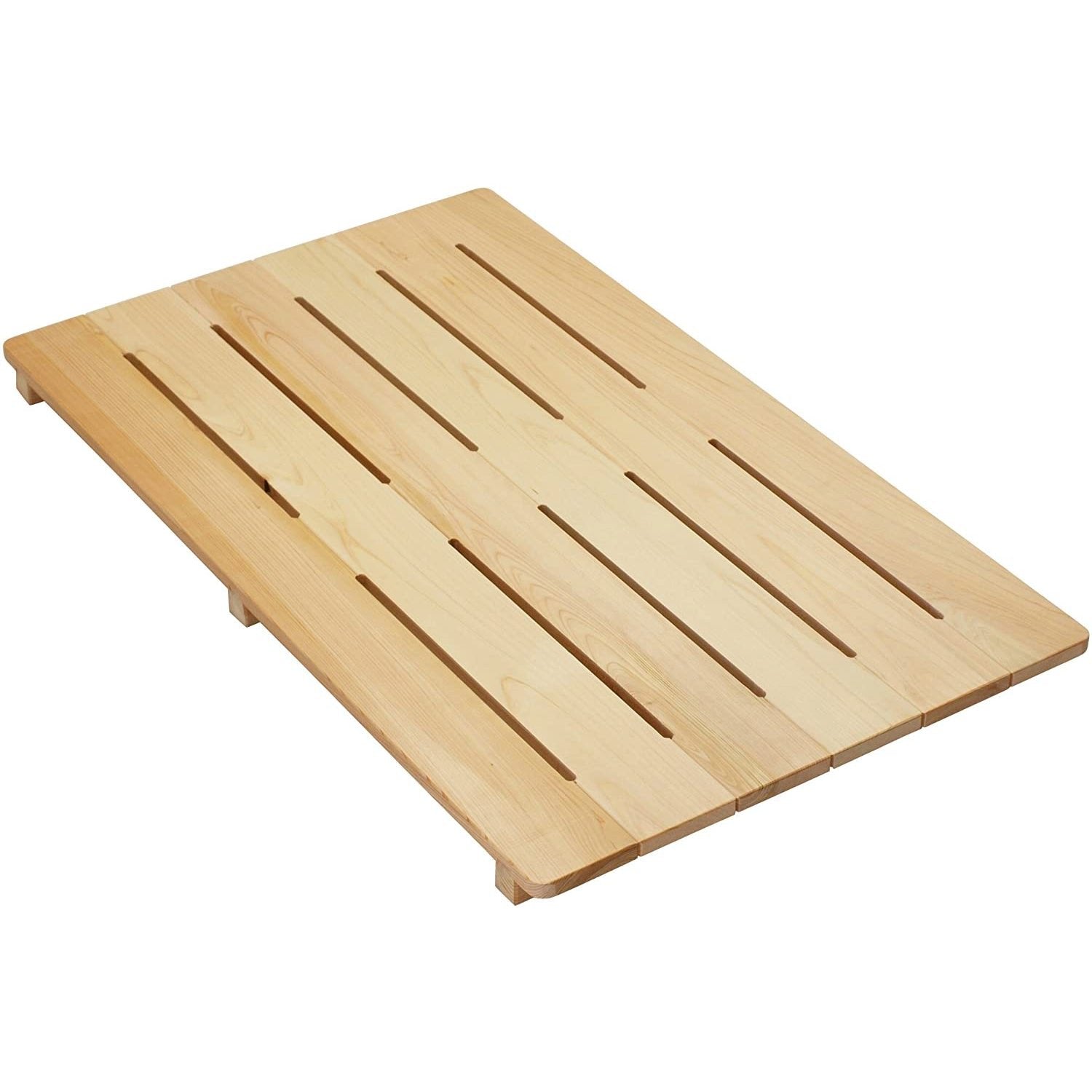 55×40cm Umezawa Wooden Bath Mat, natural Hinoki texture, offering relaxation and freshness