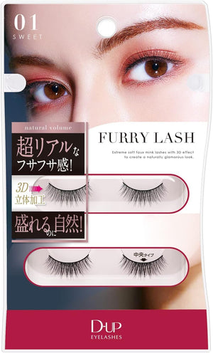D - Up Furry Rush 01 Sweet Eyelashes 2 Pairs - Natural Look False Lashes