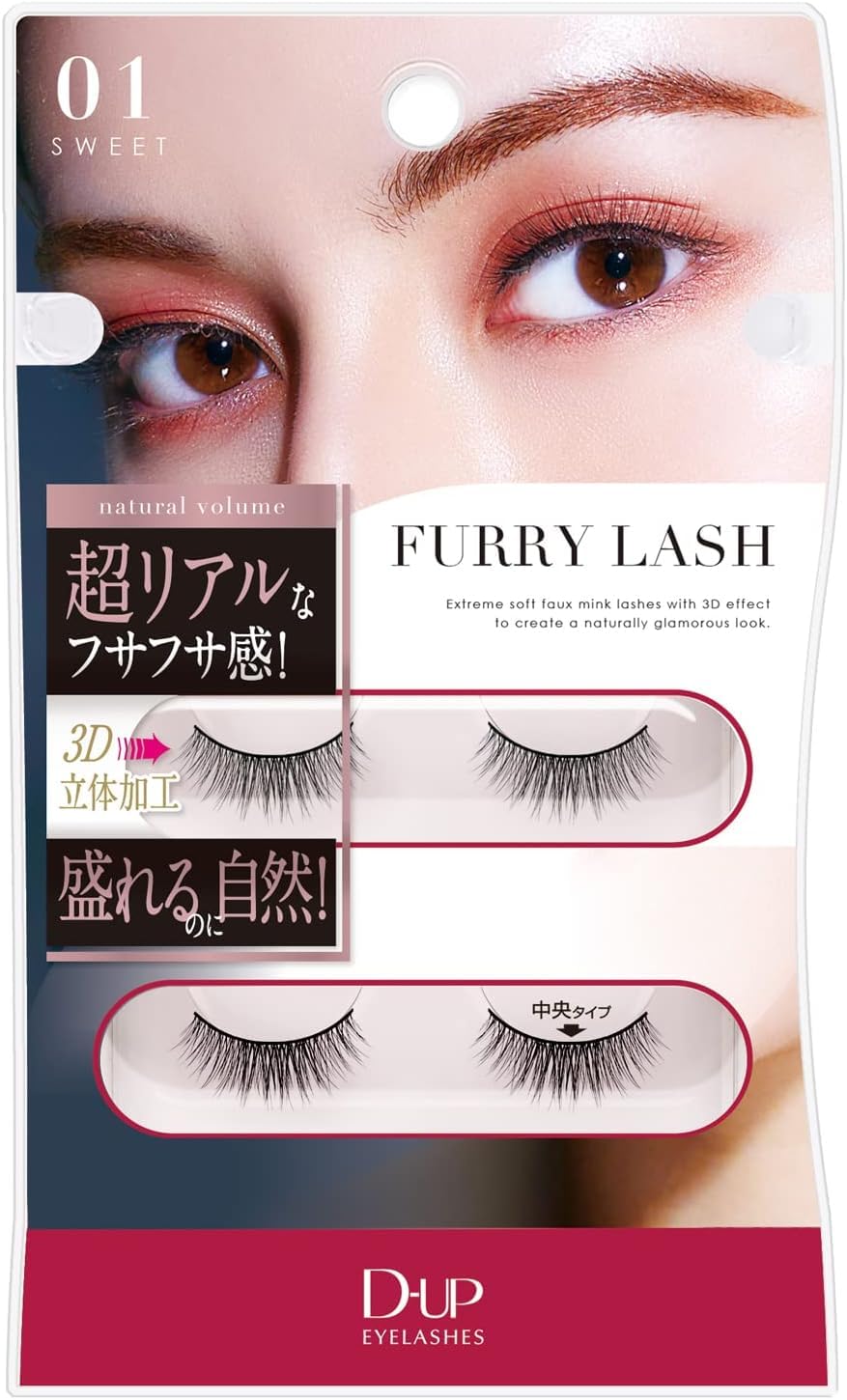 D - Up Furry Rush 01 Sweet Eyelashes 2 Pairs - Natural Look False Lashes